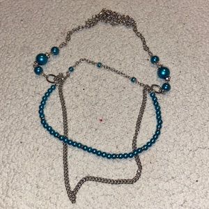 Paparazzi blue and sliver necklace